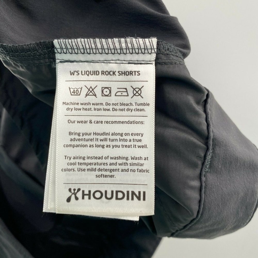 Houdini Women's Liquid Rock Shorts Black sz L Outdoors Hiking Beach Lightweight - Picture 10 of 11